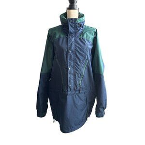 Columbia Coat Anorak Blue Winter Parka Blue Green 3/4 Button VINTAGE Size Large